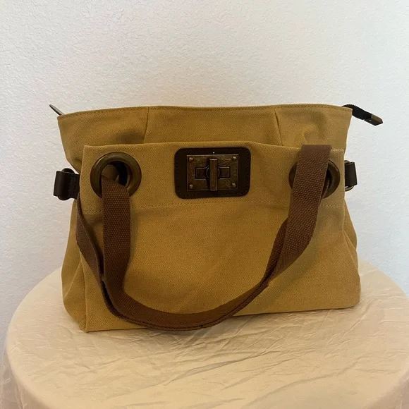 ZEDE Unisex Pont Des Arts Mini Cross Body Bag - Beige Khaki, *no shoulder strap - Picture 2 of 12